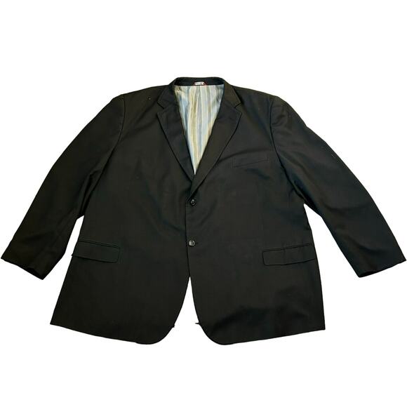CARAVELLI Men's 2 Piece Black Formal‎ Suit Set Jacket 58 Long Pants 54" Waist - Picture 2 of 16
